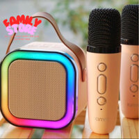 Loa Bluetooth, Loa Karaoke Mini K12 Sạc Pin Không Dây, Âm Thanh Hay Bass Chuẩn Tặng Kèm 2 Míc Hát, Bảo Hành 12 Tháng