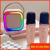 Loa Bluetooth, Loa Karaoke Mini K12 Sạc Pin Không Dây, Âm Thanh Hay Bass Chuẩn Tặng Kèm 2 Míc Hát