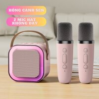 Loa Bluetooth, Loa Karaoke Mini K12 Sạc Pin Không Dây, Âm Thanh Hay Bass Chuẩn Tặng Kèm 2 Míc Hát