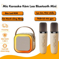 Loa Bluetooth, Loa Karaoke Mini K12 Sạc Pin Không Dây, Âm Thanh Hay Bass Chuẩn Tặng Kèm 2 Míc Hát, Bảo Hành 2 Tháng