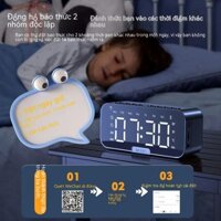 Loa Bluetooth Loa siêu trầm không dây mini Đồng hồ điện tử Đồng hồ báo thức học sinh Bộ thu phát thanh âm thanh nhỏ