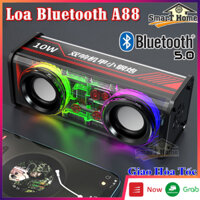 Loa Bluetooth Mini A88 10W LED RGB Đổi Màu Cao Cấp -  Loa A88 Vỏ Trong Suốt Âm Thanh Sống Động LED Nháy Theo Nhạc