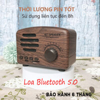 Loa Bluetooth Mini  BT01 Đồ Decor Bàn Học, Trang Trí Phòng Ngủ Vân Gỗ Cổ Điển, Loa Laptop Retro Vintage, Quà Tặng,...