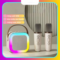 Loa Bluetooth Mini Karaoke Có Đèn Led Kèm Mic Không Dây Dễ Thương Chống Thấm Nước Hát Siêu hay