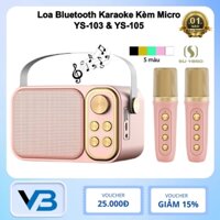 Loa Bluetooth Mini Karaoke Kèm Micro YS-105 - Pin Trâu, Bass cực đã tai , Âm thanh siêu hay Bảo Hành 12 Tháng