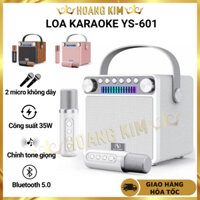 Loa bluetooth mini karaoke kèm mic YS-601 không dây đổi giọng kèm 2 mic hát công suất 35W - Bảo hành 12 tháng