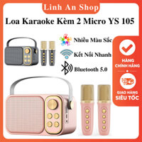 Loa Bluetooth Mini Karaoke Kèm 2 Micro YS-105 - Âm Bass Mạnh Mẽ, Nhiều Màu Sắc, Có Thể Đổi Giọng