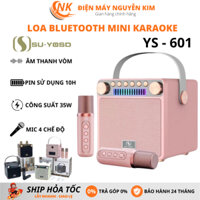 Loa Bluetooth Mini Karaoke Kèm 2 Micro SU-YOSD YS-601 - Phong cách cổ điển - Bass siêu ấm - Thiết kế cực đẹp