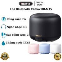 Loa Bluetooth Mini Remax RB M15 chống nước ipx5 công suất 3W bass mạnh pin trâu 8h âm thanh vòm 360 độ cute deco phòng
