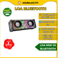 Loa Bluetooth Mini V8 Đèn Led Nháy Theo Nhạc , Công Suất 10W, Nghe Nhạc Hay, Âm Bass Tốt