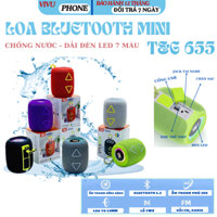 Loa Bluetooth Mini Xách Tay TG 655, Âm Thanh Trầm Ấm, Chống Nước, Có Đèn Led Nhiều Màu, BH 12 Tháng