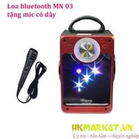 Loa bluetooth MN 03 mặt gương led tặng kèm mic có dây -  Loa Mic tăng kem