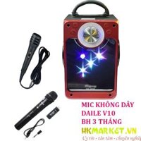 Loa bluetooth MN 03 mặt gương led tặng kèm mic có dây -  Loa  Mic không dây