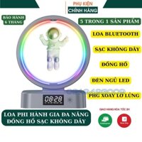 Loa bluetooth Phi hành gia đa năng kiêm Sạc không dây, Đồng hồ, Đèn led  nghe nhạc dercor cho mọi không gian HP SHOP