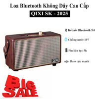 Loa Bluetooth Phong Cách Cổ Điển Loa Bluetooth Không Dây QIXI SK-2025 Loa Karaoke Gia Đình Công Suất Lớn Tích Hợp Cổng 6.5mm Cắm Micro Hát Karaoke  Loa Bluetooth Bass Mạnh Âm Thanh Trầm Ấm - Bảo hành 1 năm