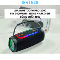 Loa bluetooth Pin trâu BoomBox 2000 Thế Hệ Mới, Độ đèn LED, Bass Mạnh Âm Thanh Lớn Cực Hay, Thiết Kế Cực Chất - IN4TECH
