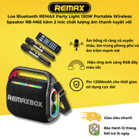 Loa Bluetooth REMAX Party Light 130W Portable Wireless Speaker RB-M65 kèm 2 mic chất lượng âm thanh tuyệt vời