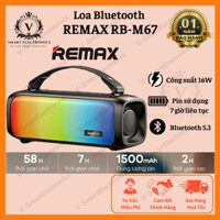 Loa Bluetooth REMAX RB-M67, Có Bass, Đèn LED, Quai Xách, Pin Trâu, Trường Âm Thanh Lớn - Chính Hãng, Bảo Hành 12 Tháng