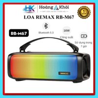 Loa Bluetooth REMAX RB-M67 Loa Bluetooth Quai Xách Đèn LED RGB Thời Gian Chơi Nhạc Lâu  Màng loa kép âm thanh hay
