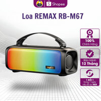 Loa Bluetooth REMAX RB-M67 Loa Bluetooth Quai Xách, Thời Gian Chơi Nhạc Lâu - Màng loa kép âm thanh hay - Đèn LED RGB