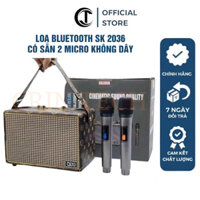 Loa Bluetooth SK 2036 , Có Sẵn 2 Micro Không Dây , Hát Karaoke Nghe Nhạc Bass Cực Đỉnh  [ BH 12 Tháng ]