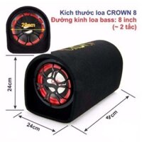 Loa Bluetooth SUB Crown 8 tròn dùng nguồn 12 V/ 24 V/ 220 V