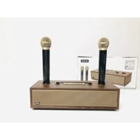Loa Bluetooth UK-525 Vỏ Gỗ Tặng 2 Mic , ĐỈnh Cao Âm Thanh Sống Động