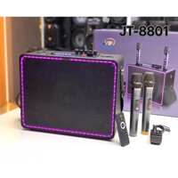 Loa Bluetooth VIP JT-8801 hiệu ứng đèn LED, kèm 2 micro không dây