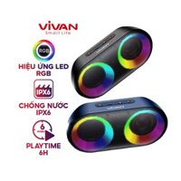 Loa Bluetooth ViVan VS16 10W Pin 1500mAh Chống Nước IPX6 Hiệu Ứng Đèn Đèn Led RGB