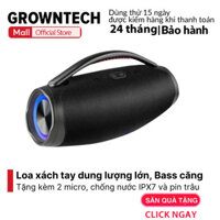 Loa bluetooth xách tay kẹo kéo GrownTech B21 dung lượng pin lớn bass mạnh kèm 2 micro karaoke