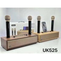 Loa Bluetooth XM-U525 Kèm 2 Micro Không Dây, Âm Thanh Cực Hay, Thiết Kế Vỏ Gỗ Cực Đẹp, Độ Bền Cao