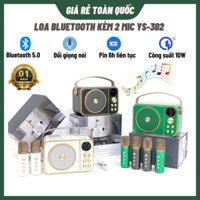 Loa Bluetooth YS 302 Loa Kẹo Kéo Có Mic Hát, Hỗ Trợ Khe Cắm Thẻ Nhớ, Nghe Đài FM Siêu Hay
