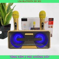 Loa Bluetoth Karaoke Mini SD-301 ⚡FREESHIP⚡ Tặng Kèm 2 Mic Không Dây Chất Âm Cực Hay Công Suất Lớn . Bảo Hành 12 Tháng