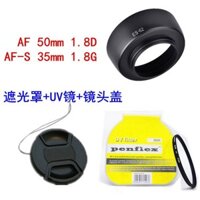 Loa che nắng ống kính lấy nét cố định Nikon AF 50mm f/1.8D AF-S 35mm 1.8G + bộ lọc UV + nắp ống kính