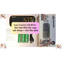 Loa craven Cr 853+ thẻ nhớ 8Gb+ list file giấy đã copy vào thẻ nhớ