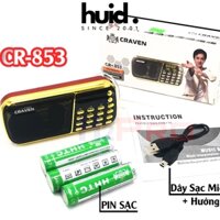 Loa Đài CRAVEN CR-853, 3 Pin Siêu Khỏe, Nghe Pháp Niệm Phật, Giúp Bé Học Tiếng Anh, Hỗ Trợ USB/Thẻ Nhớ/Đài FM