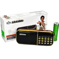 Loa đài Craven nghe thẻ nhớ, USB, FM, Máy nghe nhạc mini Tắm Ngôn Ngữ Caraven CR 853 3 Pin