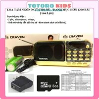 Loa đài nghe nhạc tắm ngôn ngữ học tiếng anh cho bé CRAVEN CR-836s mini giá rẻ thẻ nhớ không dây cầm tay có đài FM