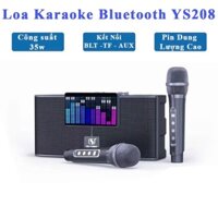 Loa Di Động Karaoke Ys208 Tặng Kèm 2 Micro Không Dây Công Suất 35W Đèn RGB Nhấp Nháy Theo Điệu Nhạc Cực Kỳ Bắt Mắt