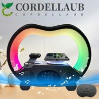 Loa đứng CORDELLAUB có ban đêm RGB, Trạm sạc nhanh Bộ sạc không dây đa chức năng 6 TRONG 1, Đồng hồ báo thức Loa Bluetooth Đèn ngủ di động và đồng hồ tuổi teen