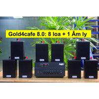 Loa Goldsound Gold4cafe 8.0 (Amply + 08 Loa Treo tường), Âm ly 2 kênh công suất 380w, bảo hành 5 năm