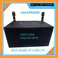 Loa hát karaoke công suất lớn, thùng nằm 2 bass 30 đôi, công suất 500W, loa kẹo kéo di chuyển dễ