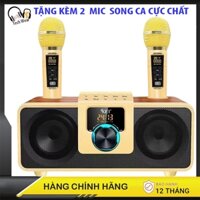 Loa Karaoke Bluetooth KEI K08 - Kèm 2 Mic - Có Màn Hình LCD - Sạc Pin Micro Trên Loa, Chỉnh Bass Treble Echo Trên Micro