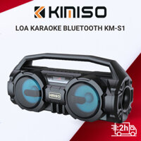 Loa karaoke bluetooth KIMISO KM-S1 kèm mic dây, âm thanh sống động, đèn led nháy theo nhạc - Hàng nhập khẩu chính hãng