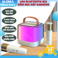 Loa karaoke bluetooth mini Q21 kèm 1 mic không dây nhỏ gọn công suất 6W