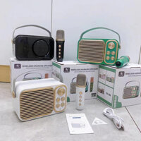 Loa Karaoke Bluetooth Mini YS 106 Cổ Điển , Kèm 2 Micro Không Dây , Âm Thanh Siêu Hay