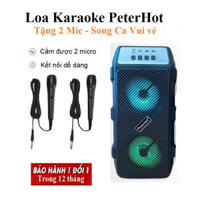 Loa Karaoke Bluetooth Peterhot 2322 (Hàng Nội Địa Trung) Tặng 2 Mic Hát Song Ca, Loa Nghe Nhạc Có Thẻ Nhớ USB Đài FM