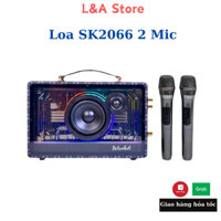 Loa karaoke bluetooth QIXI SK2066 cao cấp kèm 2 micro, âm bass siêu hay, tích hợp đèn LED bắt mắt.