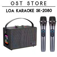 Loa Karaoke Bluetooth SK-2080, Tặng Kèm 2 Micro Không Dây, Hát Karaoke Nghe Nhạc Bass Mạnh. Loa SK2080 Bảo Hành 12 Tháng