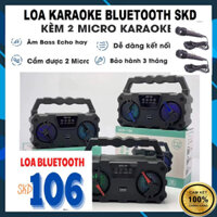 Loa Karaoke Bluetooth SKD 106 Nhập Khẩu [ Tặng 2 Mic Hát Song Ca], Loa Bluetooth Karaoke Mini Thẻ Nhớ USB Đài FM